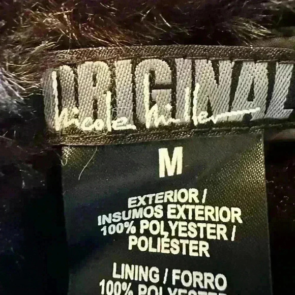 Nicole Miller Original Puffer Faux Fur Women’s Vest Black Medium Reversible - Picture 12 of 14